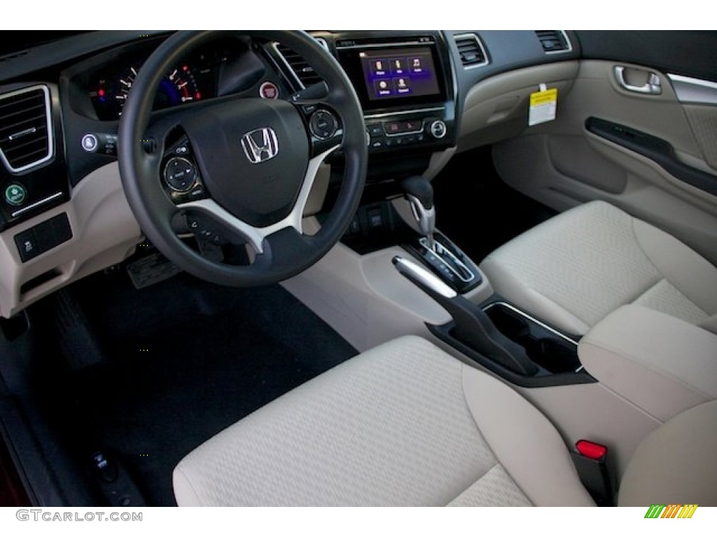 Beige Interior 2015 Honda Civic EX Sedan Photo #102641873