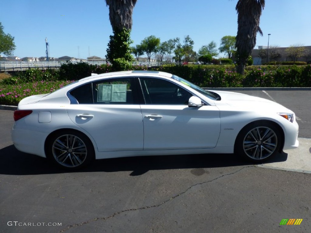 Moonlight White 2014 Infiniti Q 50S Hybrid Exterior Photo #102642149
