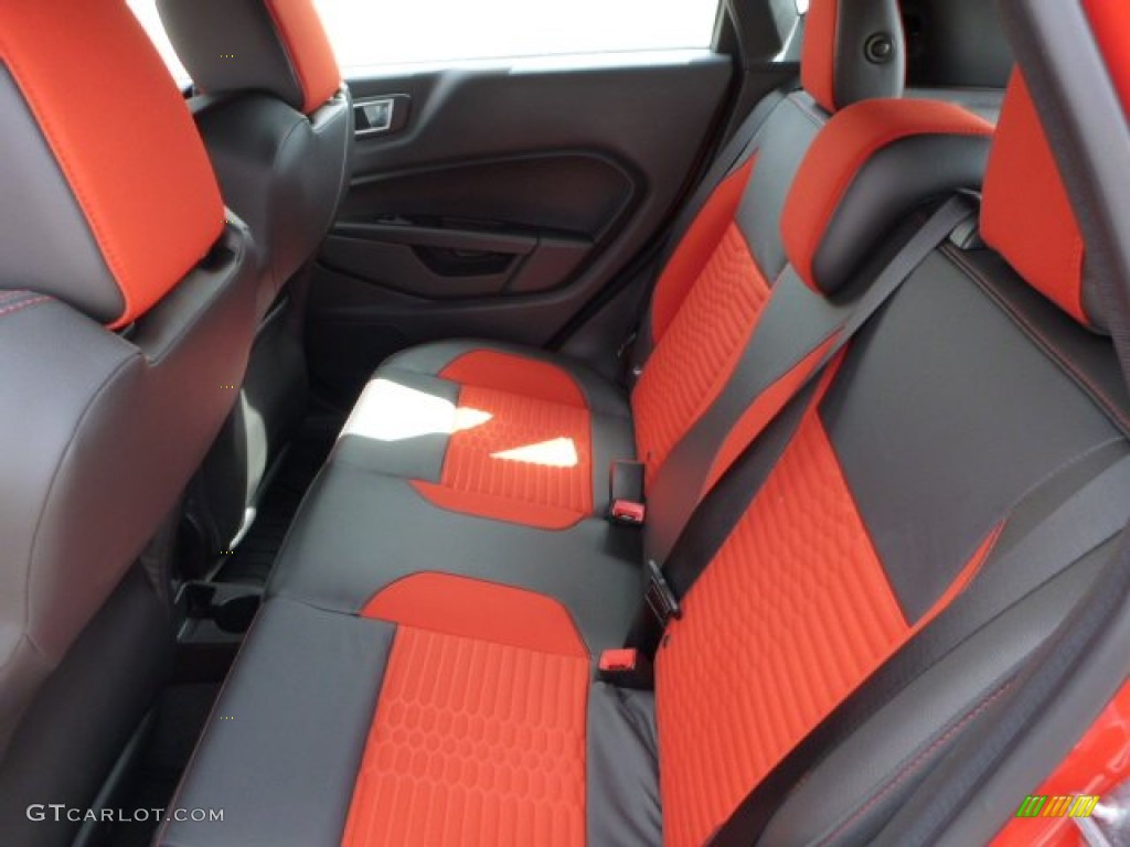 ST Recaro Molten Orange Interior 2015 Ford Fiesta ST Hatchback Photo #102646435