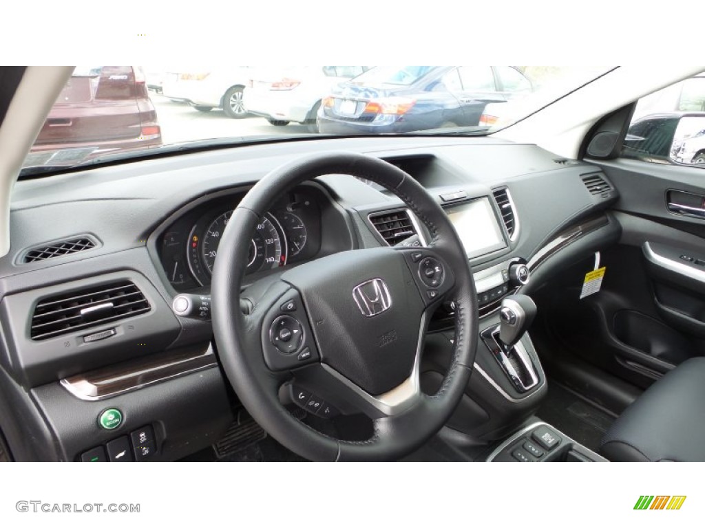 2015 Honda CR-V Touring AWD Black Dashboard Photo #102647476