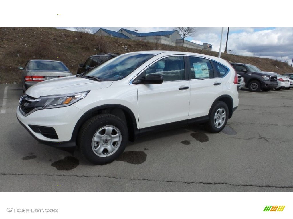 2015 CR-V LX AWD - White Diamond Pearl / Beige photo #2