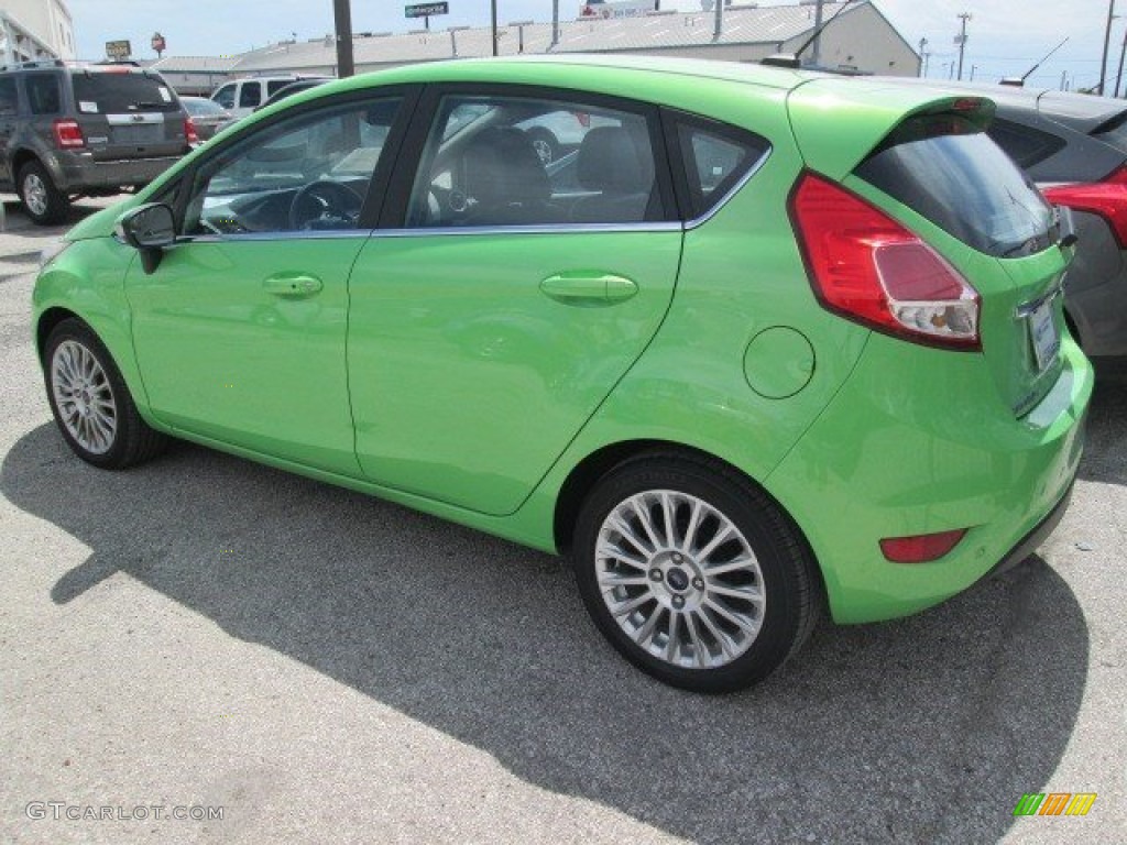 2014 Fiesta Titanium Hatchback - Green Envy / Charcoal Black photo #6