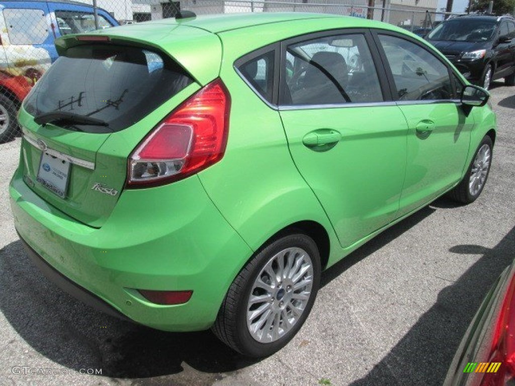 2014 Fiesta Titanium Hatchback - Green Envy / Charcoal Black photo #7