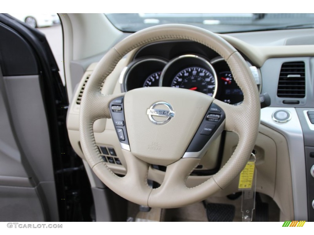 2011 Nissan Murano SL AWD Beige Steering Wheel Photo #102650275