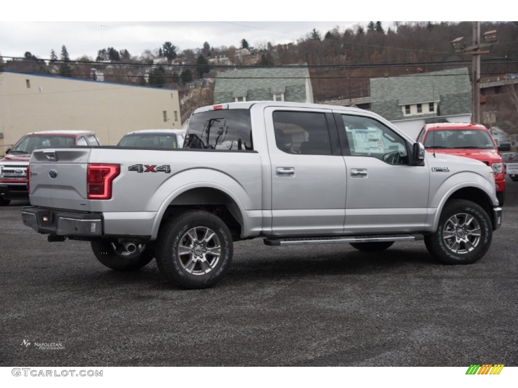 2015 F150 Lariat SuperCrew 4x4 - Ingot Silver Metallic / Black photo #2