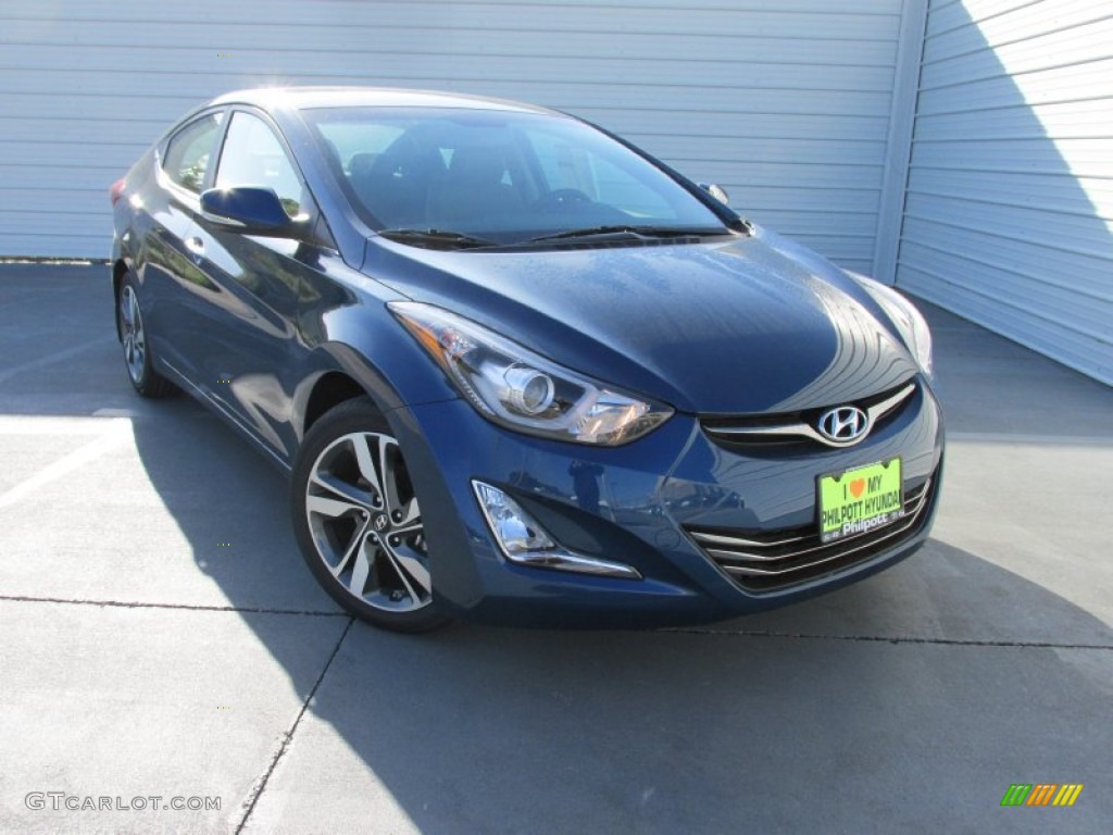 2015 Elantra Limited Sedan - Windy Sea Blue / Gray photo #2