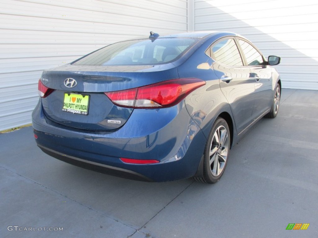 2015 Elantra Limited Sedan - Windy Sea Blue / Gray photo #4