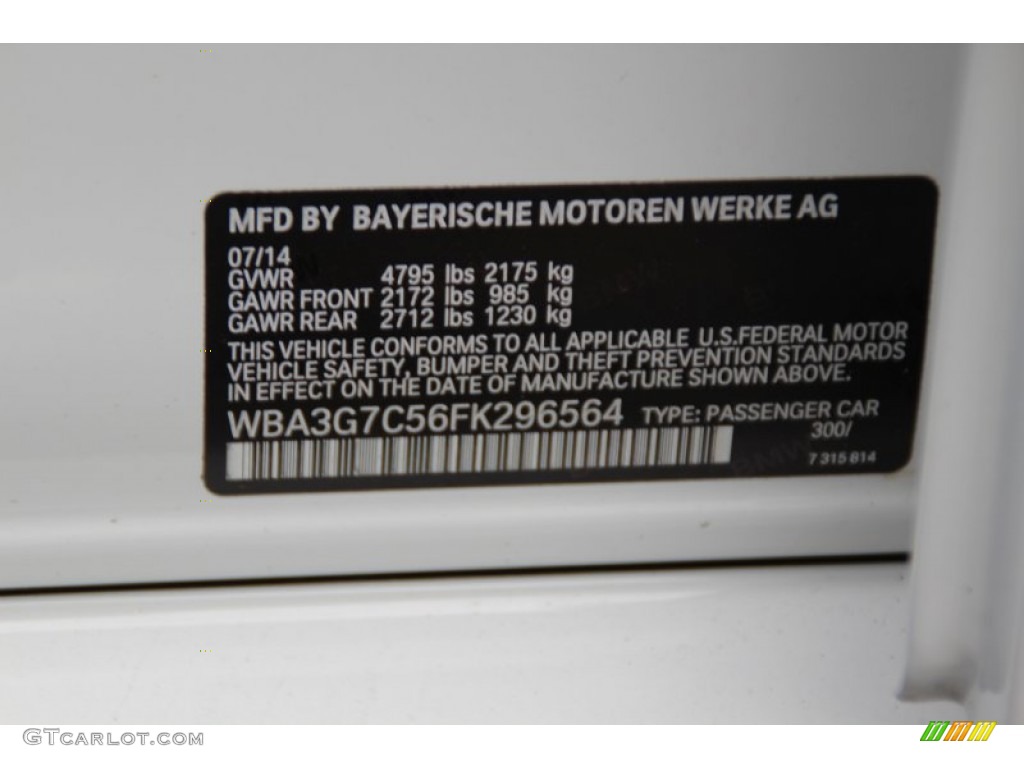 2015 3 Series 328i xDrive Sports Wagon - Alpine White / Black photo #34
