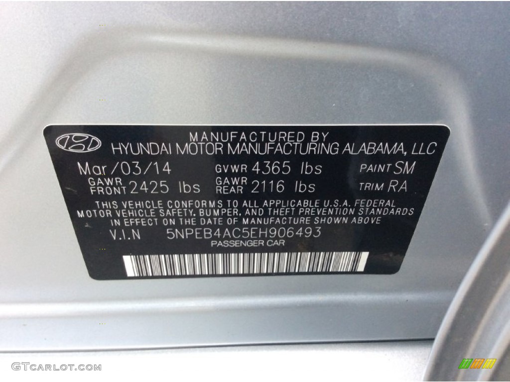 2014 Sonata GLS - Radiant Silver / Gray photo #29