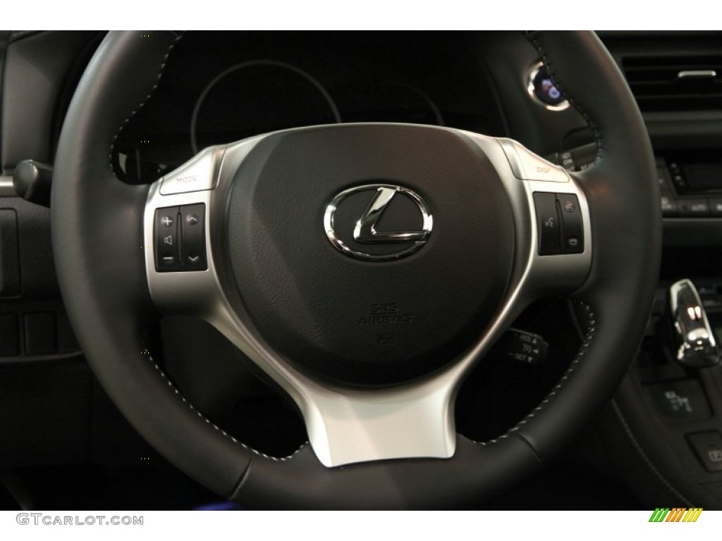 2013 Lexus CT 200h Hybrid Black Steering Wheel Photo #102655072
