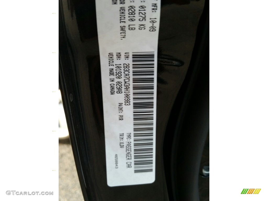 2010 Charger SRT8 - Brilliant Black Crystal Pearl / Dark Slate Gray photo #15
