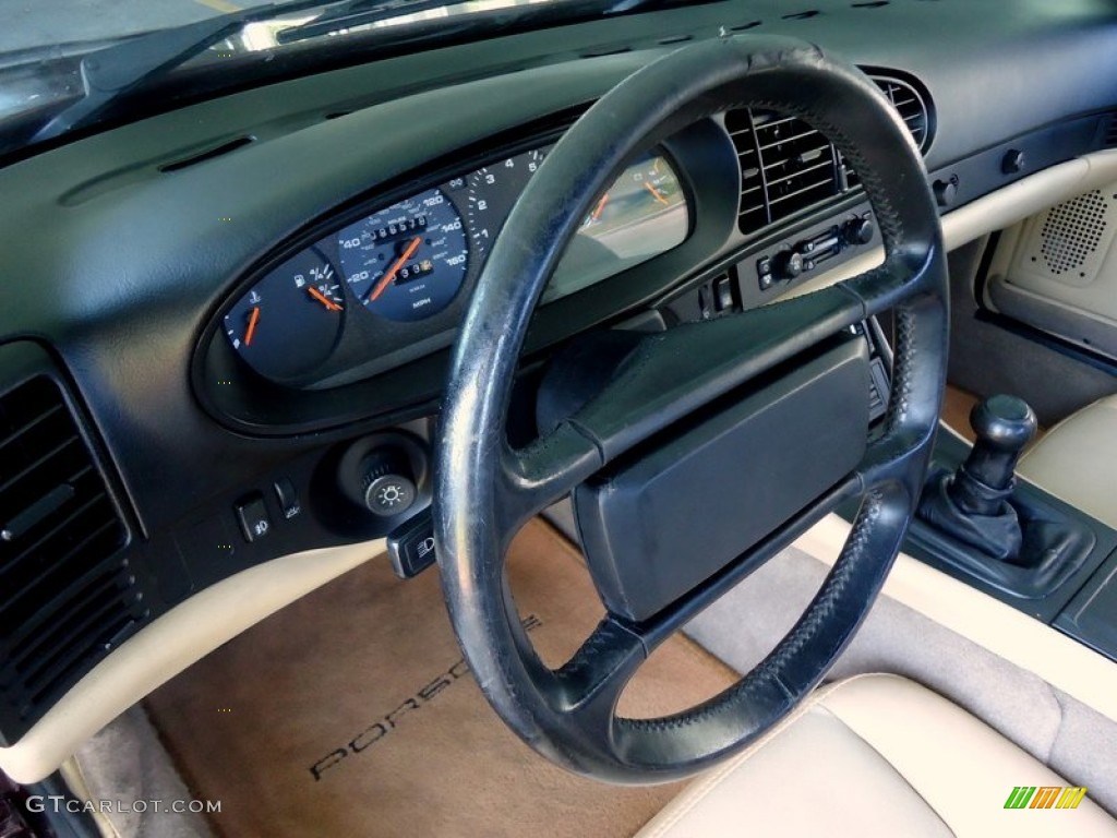 1987 Porsche 944 Standard 944 Model Beige Steering Wheel Photo #102660304