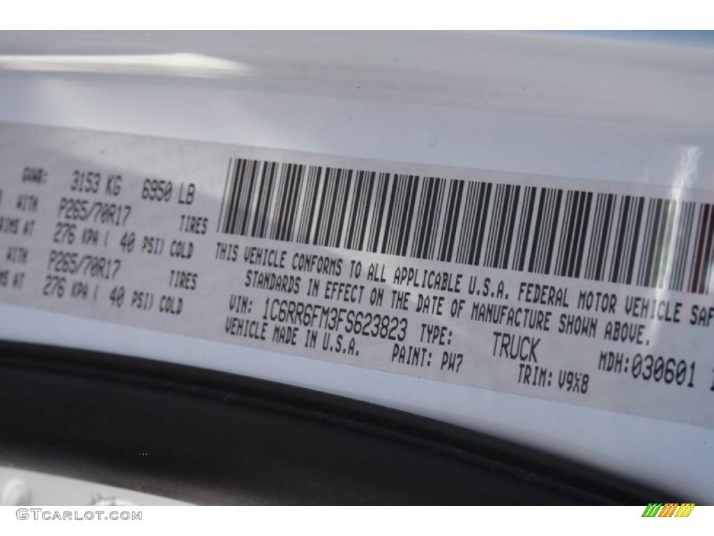 2015 1500 Tradesman Quad Cab - Bright White / Black/Diesel Gray photo #9