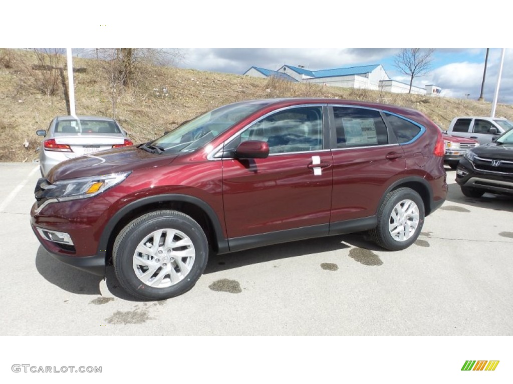 2015 CR-V EX AWD - Basque Red Pearl II / Gray photo #2