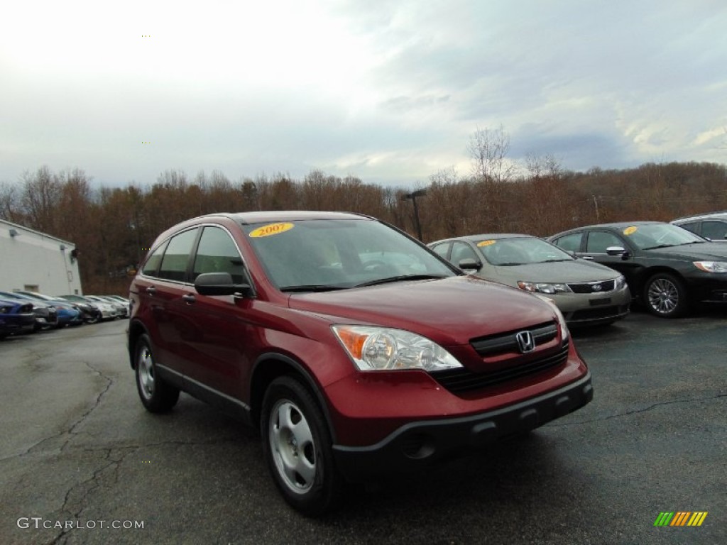 2007 CR-V LX 4WD - Tango Red Pearl / Gray photo #9