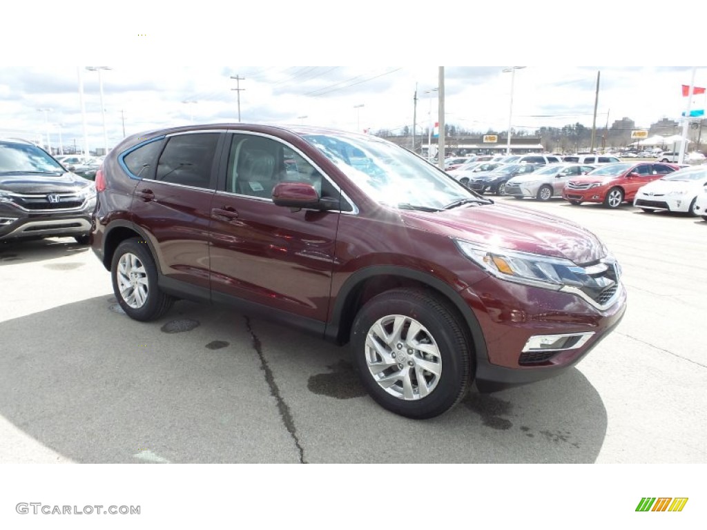 2015 CR-V EX AWD - Basque Red Pearl II / Gray photo #8