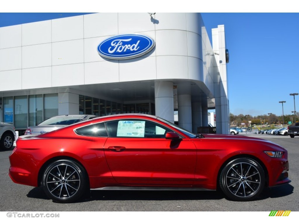 Ruby Red Metallic 2015 Ford Mustang EcoBoost Coupe Exterior Photo #102675379