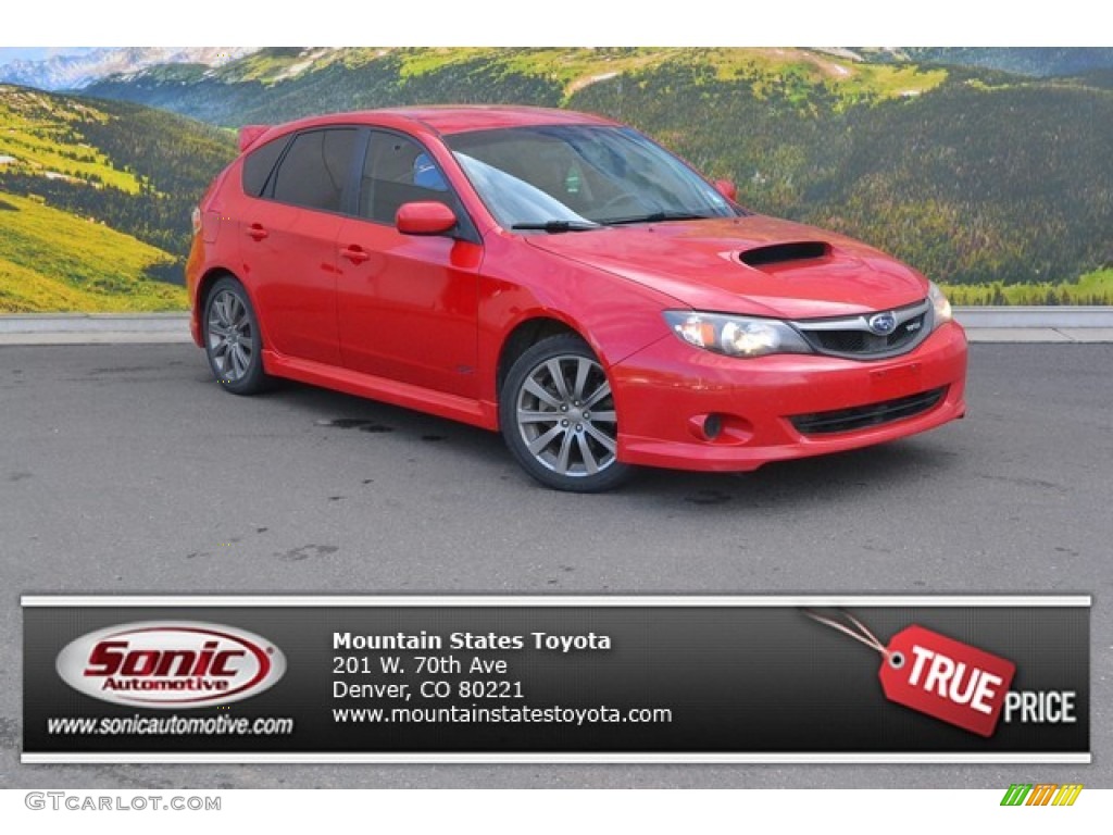 2009 Impreza WRX Wagon - Lightning Red / Carbon Black photo #1