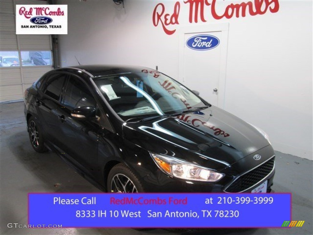 2015 Focus SE Sedan - Tuxedo Black Metallic / Charcoal Black photo #1