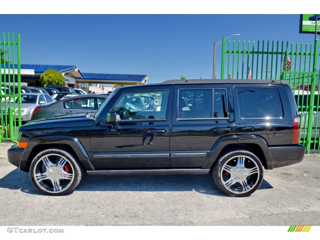 2008 Commander Sport 4x4 - Brilliant Black Crystal Pearl / Dark Slate Gray photo #6