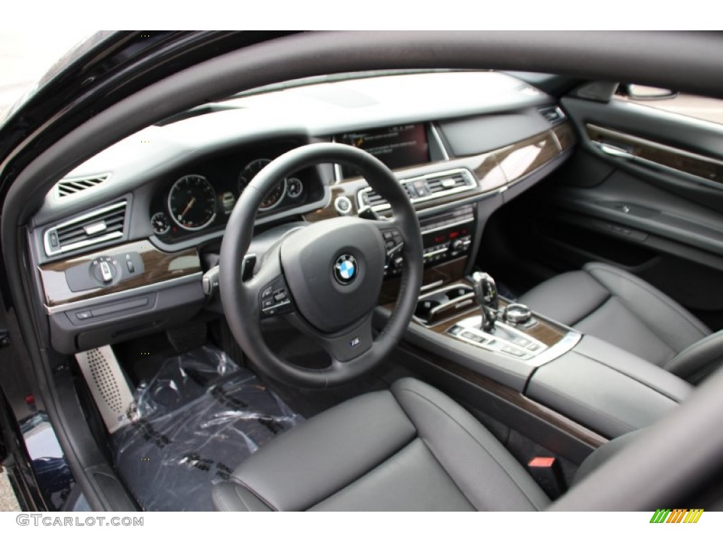 Black Interior 2014 BMW 7 Series 750Li xDrive Sedan Photo #102683587