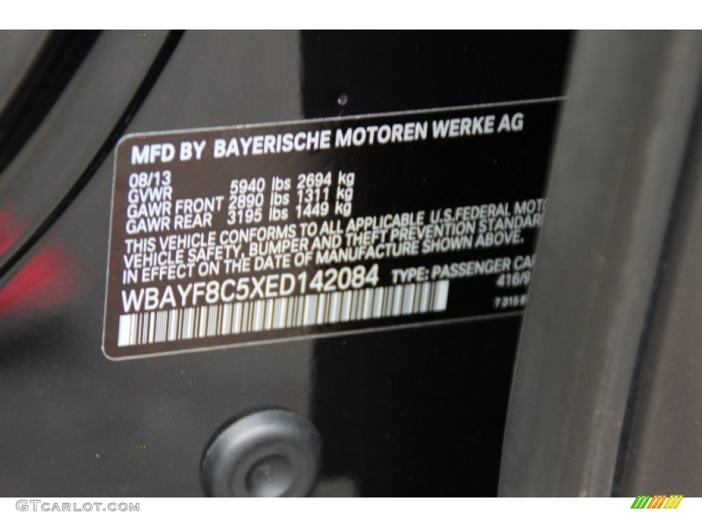 2014 7 Series Color Code 416 for Carbon Black Metallic Photo #102684103