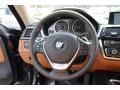 Saddle Brown 2015 BMW 4 Series 428i xDrive Coupe Steering Wheel