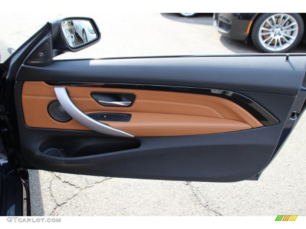 2015 BMW 4 Series 428i xDrive Coupe Saddle Brown Door Panel Photo #102685804