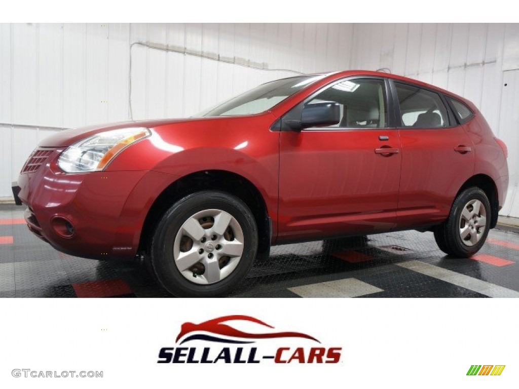 2008 Rogue S AWD - Venom Red Pearl / Gray photo #1