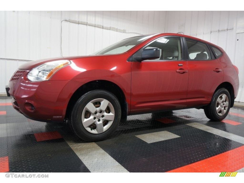 2008 Rogue S AWD - Venom Red Pearl / Gray photo #2