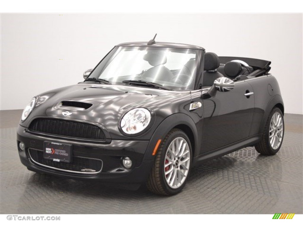 2010 Cooper John Cooper Works Convertible - Dark Silver Metallic / Checkered Carbon Black/Black photo #1