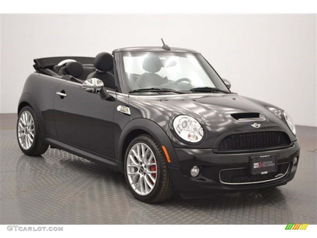 2010 Cooper John Cooper Works Convertible - Dark Silver Metallic / Checkered Carbon Black/Black photo #7