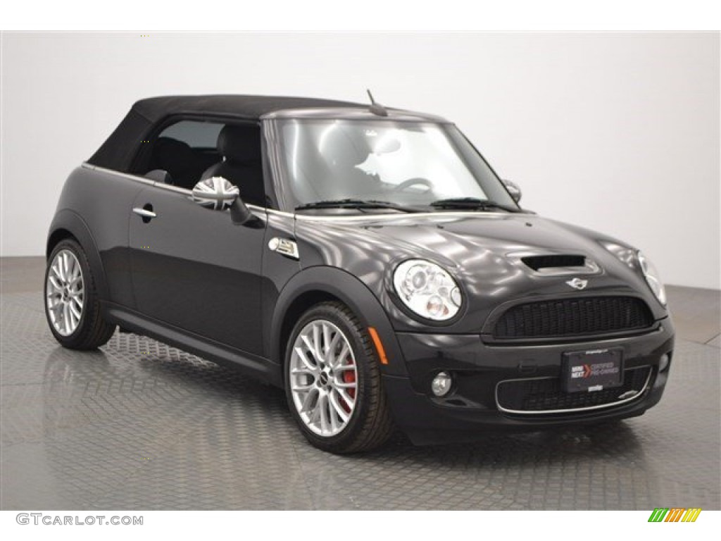 2010 Cooper John Cooper Works Convertible - Dark Silver Metallic / Checkered Carbon Black/Black photo #38