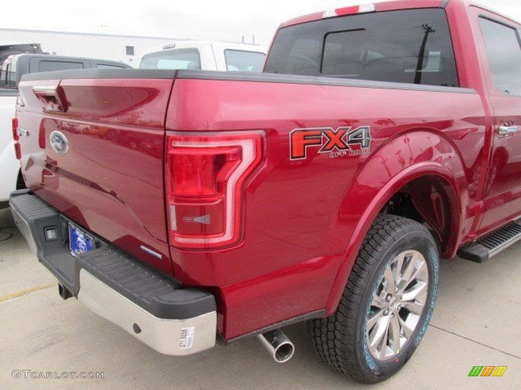 2015 F150 Lariat SuperCrew 4x4 - Ruby Red Metallic / Medium Light Camel photo #13