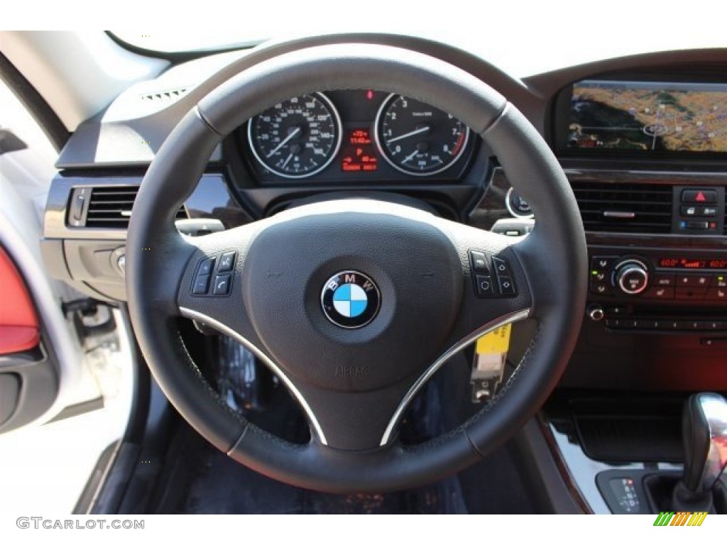 2012 3 Series 328i Coupe - Mineral White Metallic / Coral Red/Black photo #25