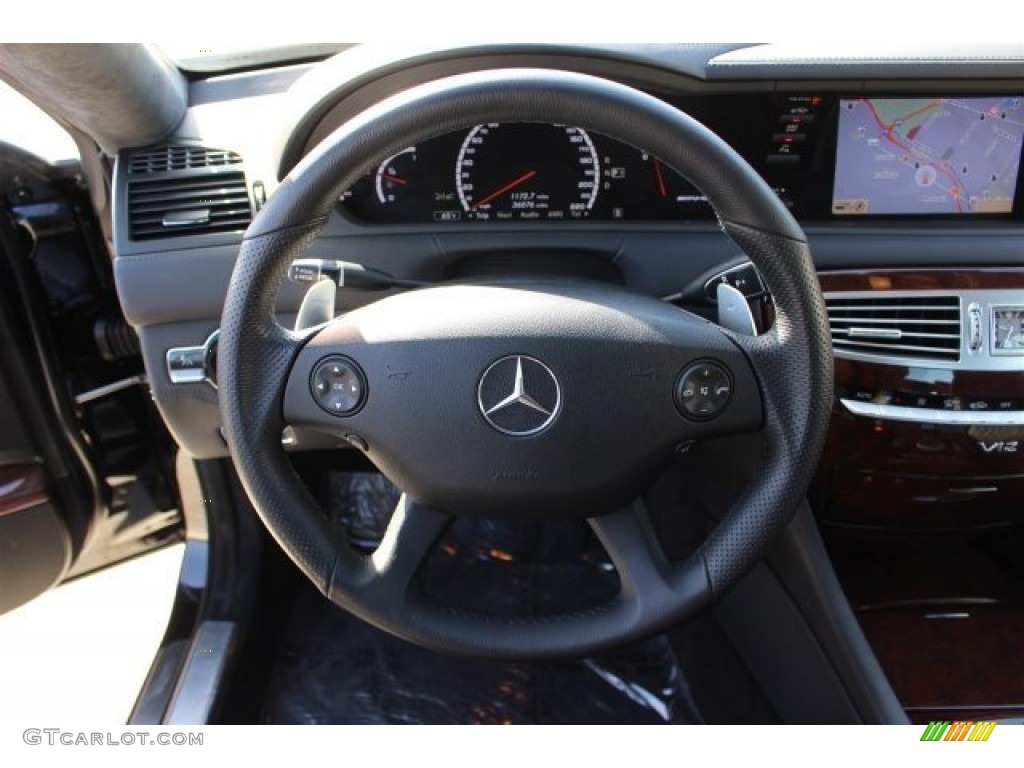 2010 Mercedes-Benz CL 65 AMG Black Steering Wheel Photo #102696509