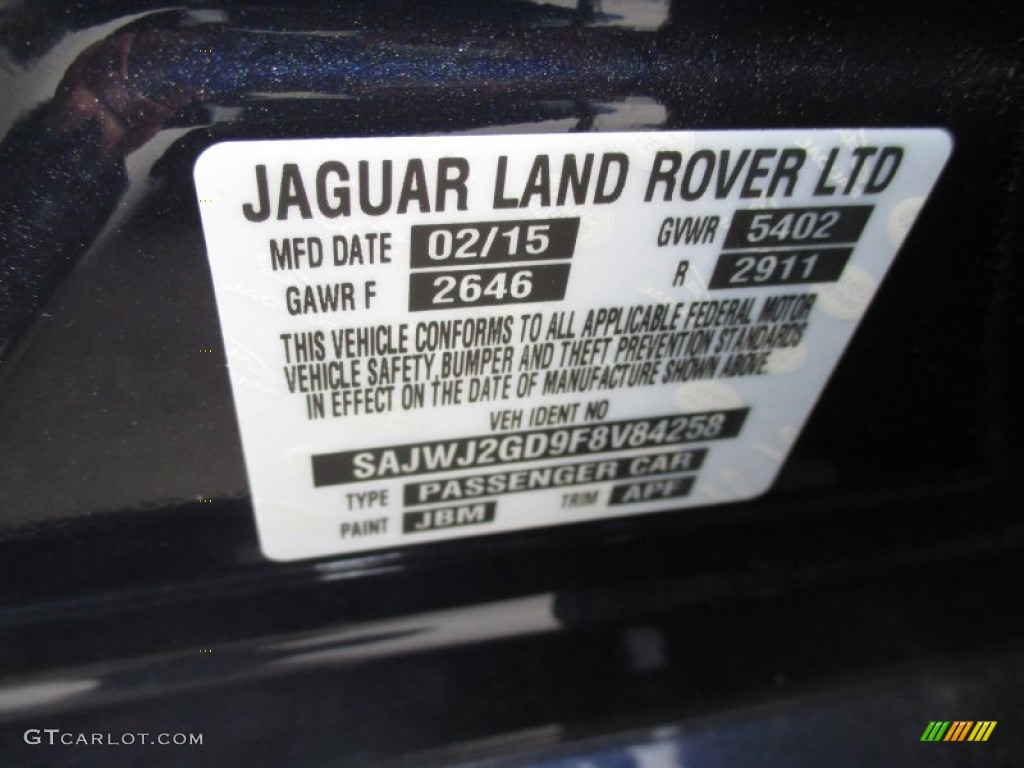 2015 XJ Color Code JBM for Dark Sapphire Metallic Photo #102697652