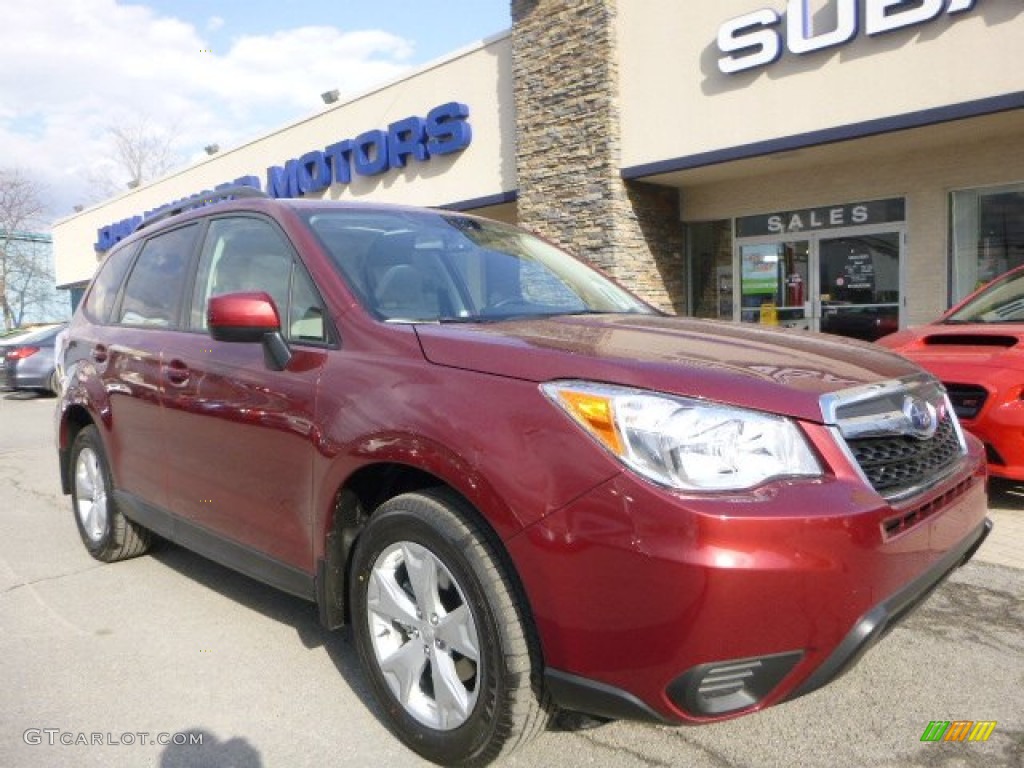 2015 Forester 2.5i Premium - Venetian Red Pearl / Gray photo #1