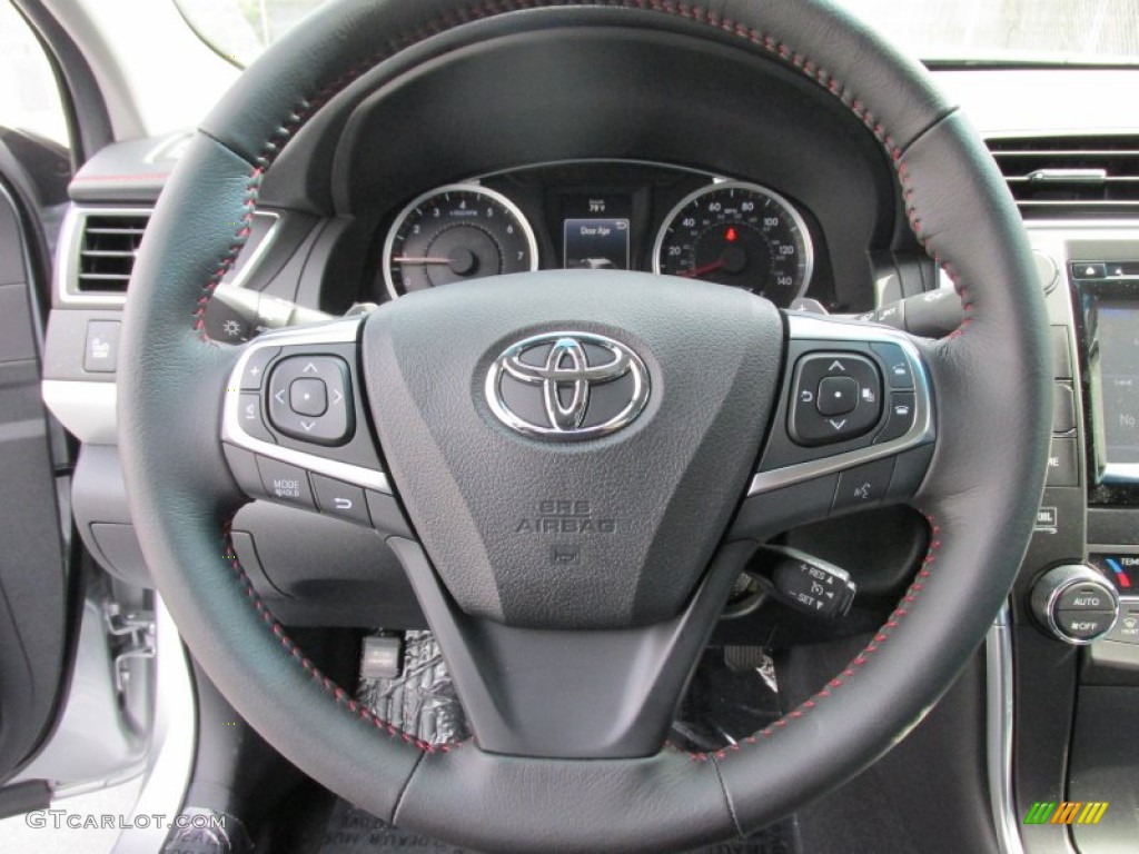 2015 Toyota Camry XSE V6 Black Steering Wheel Photo #102705497