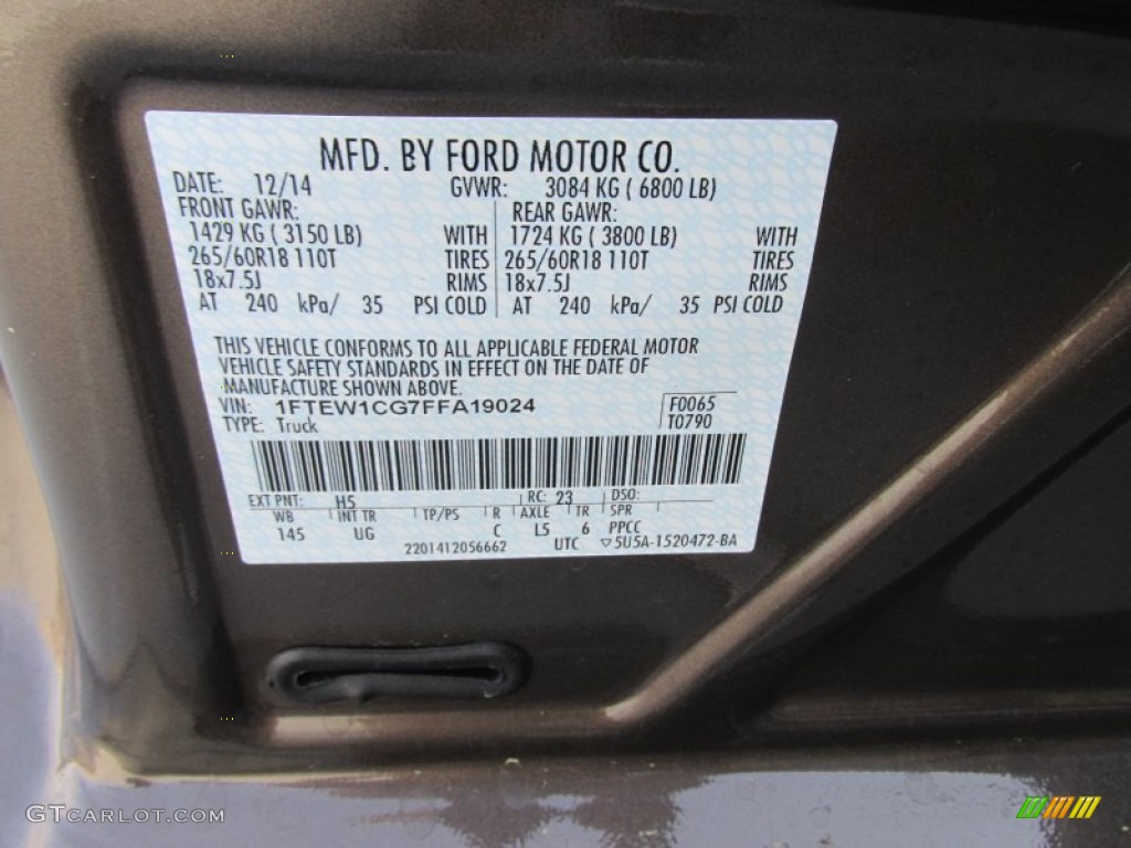 2015 F150 XLT SuperCrew - Caribou Metallic / Medium Earth Gray photo #34