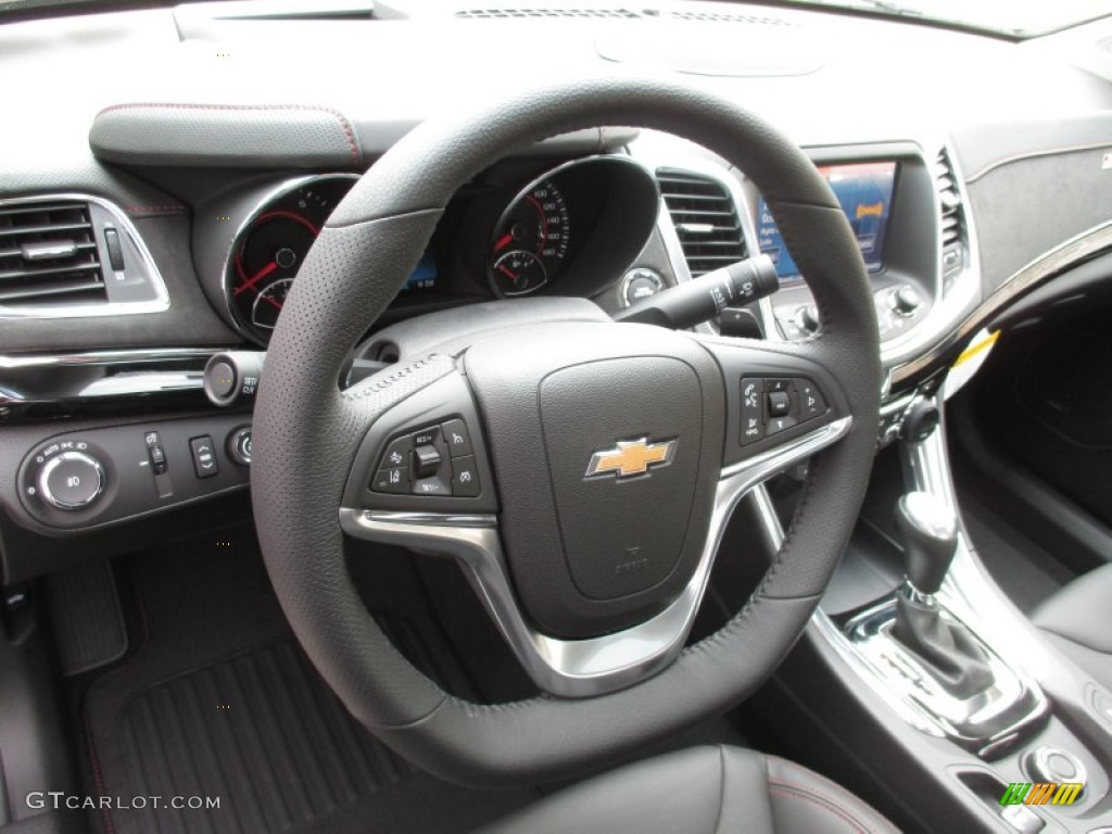 2015 Chevrolet SS Sedan Jet Black Steering Wheel Photo #102710363
