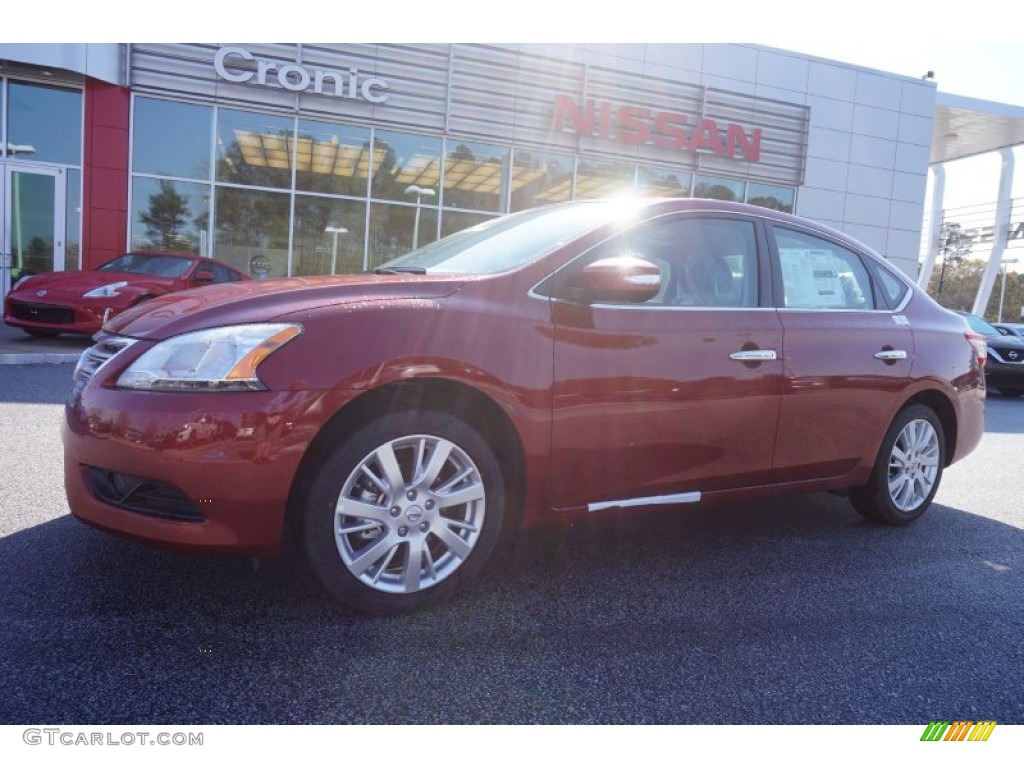 2015 Sentra SL - Cayenne Red / Charcoal photo #1