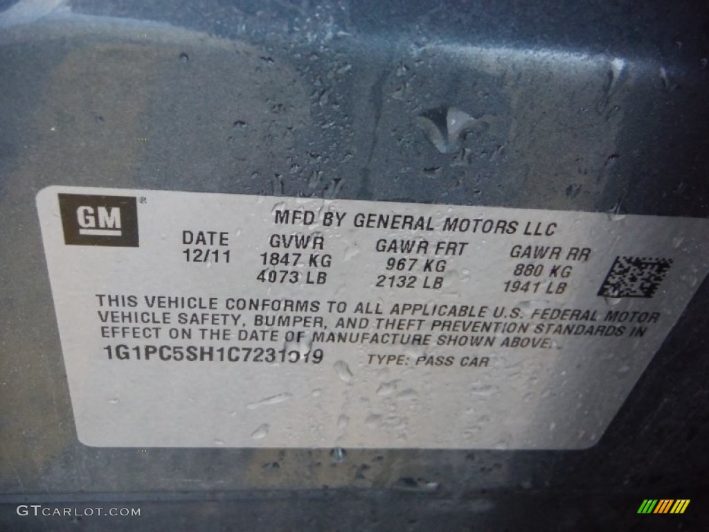 2012 Cruze LS - Blue Granite Metallic / Jet Black/Medium Titanium photo #19