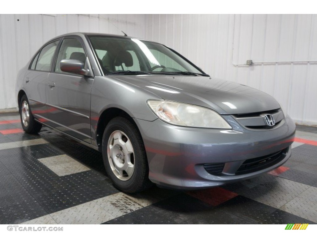 2005 Civic Hybrid Sedan - Magnesium Metallic / Gray photo #5