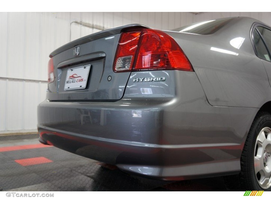 2005 Civic Hybrid Sedan - Magnesium Metallic / Gray photo #48