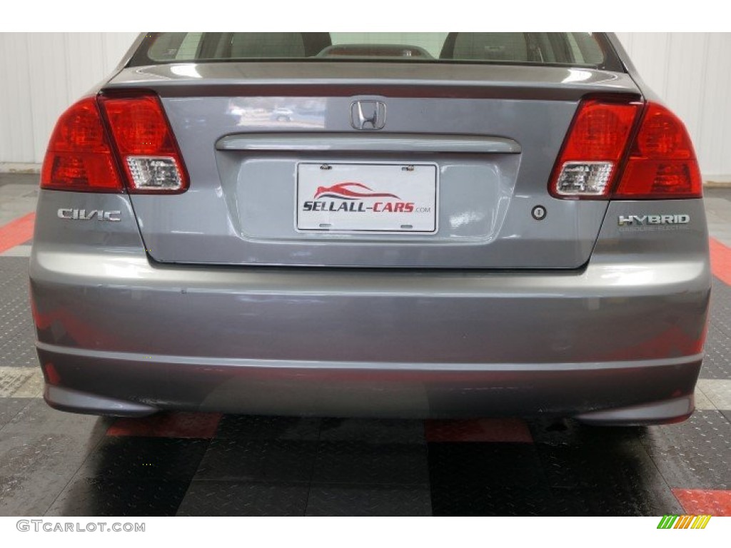 2005 Civic Hybrid Sedan - Magnesium Metallic / Gray photo #49