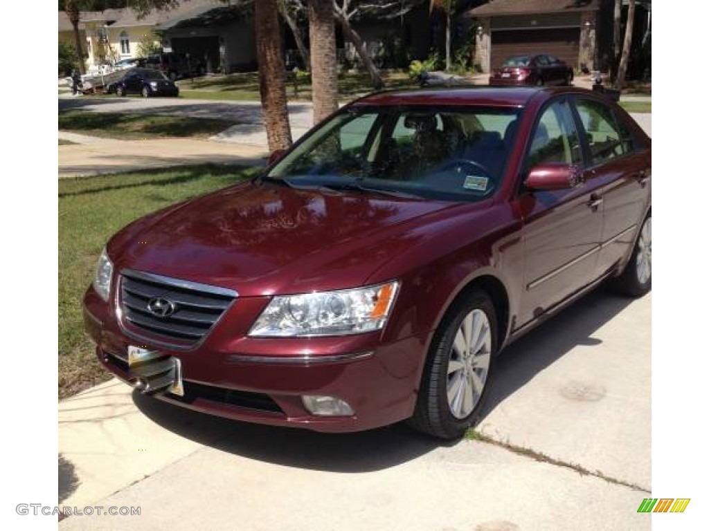 2009 Sonata Limited - Dark Cherry Red / Camel photo #1