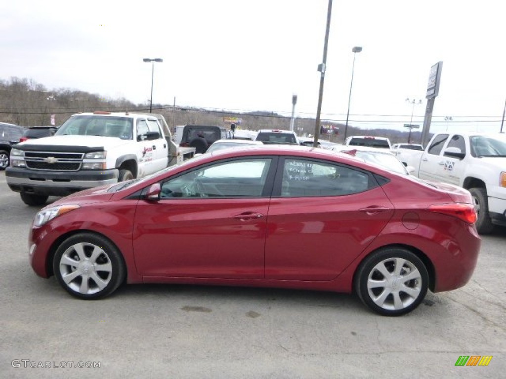 2013 Elantra Limited - Sparkling Ruby / Black photo #6