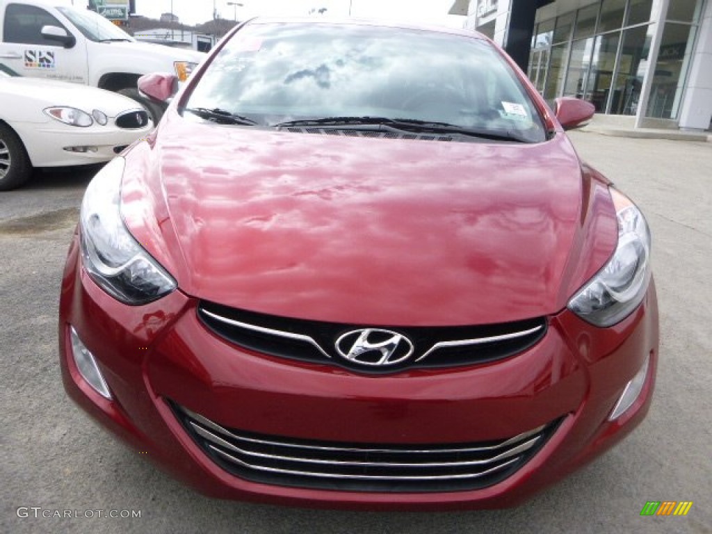 2013 Elantra Limited - Sparkling Ruby / Black photo #9