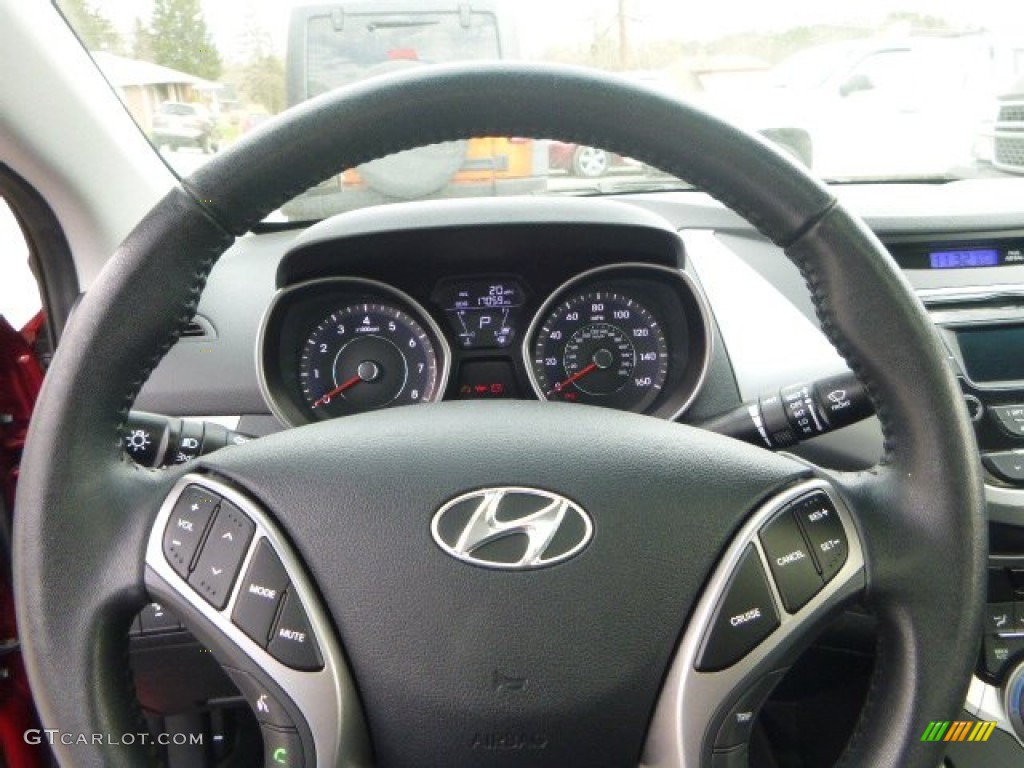 2013 Elantra Limited - Sparkling Ruby / Black photo #18